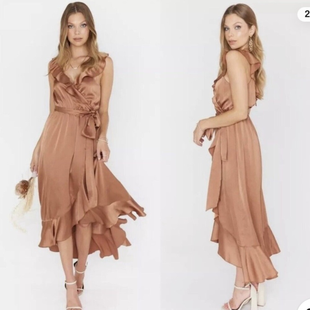 SHOW ME YOUR MUMU Samantha Elegant Women's Ruffle Wrap Dress